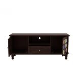 Sheesham Wood Entertainment Center with Colorful Ceramic Tiles - Image 4