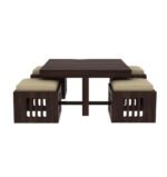 Wooden Coffee Table with 4 Stools for Living Room - Image 3