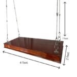 Wooden Swing for Living Room Patio Jhula for Home Garden Outdoor & Balcony - Image 4