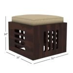 Wooden Coffee Table with 4 Stools for Living Room - Image 5