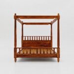 Wooden Queen Size Poster Bed for Bedroom - Image 4