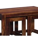 Solid Wood 2 Stools Center Tea Table for Home - Image 4