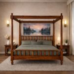 Wooden King Size Poster Bed for Bedroom - Image 2
