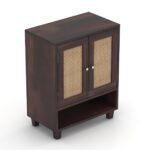 Wooden Shoe Rack with 2 Door & Shelf Storage - Image 2