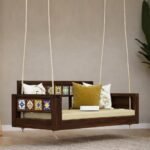 Wooden Hammock Swing Sofa with Rope for Living Room & Outdoor