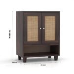 Wooden Shoe Rack with 2 Door & Shelf Storage - Image 5
