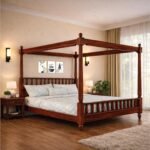 Wooden Queen Size Poster Bed for Bedroom