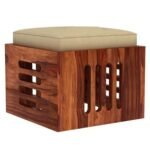 Solid Sheesham Wood Center Coffee Table with 4 Stool for Living Room - Image 5